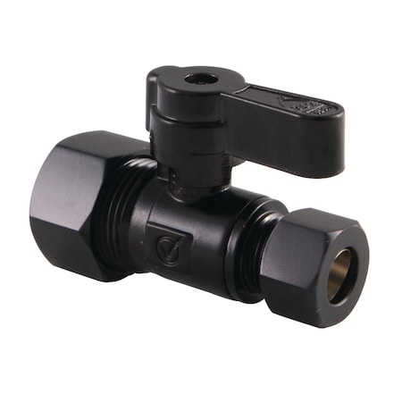 Kingston Brass KF5335MB 5/8-Inch OD x 3/8-Inch OD Comp Straight Stop Valve, Matte Black KF5335MB